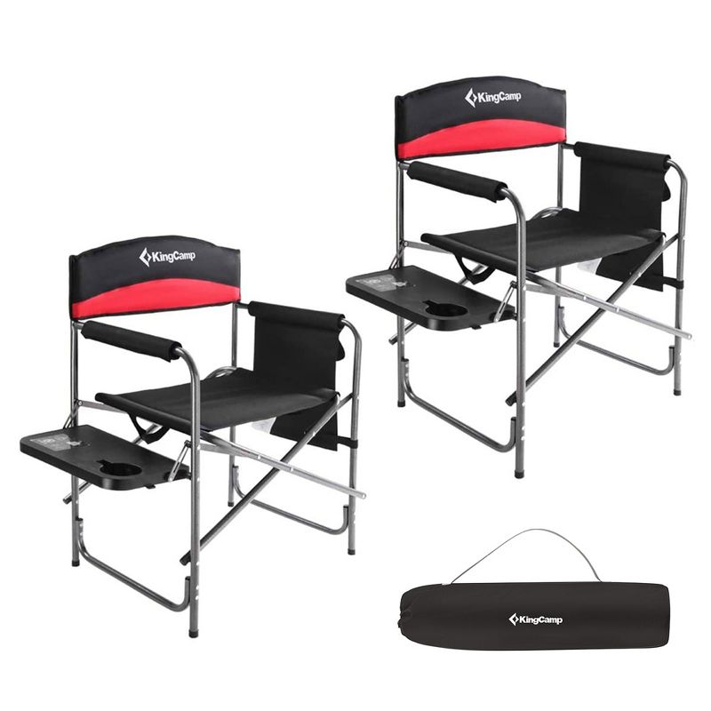 KingCamp Compact Camping Folding Chair with Side Table and Storage Pocket, 1 of 8