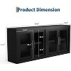 TackView 70.8" Sideboard Buffet Cabinet with Storage, Mid-Century Modern Accent Cabinet with 4 Doors,for Living Room, Kitchen, Hallway - 4 of 4
