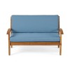 Sapphtopaz Outdoor Patio Furniture Set Acacia Wood Conversation Sofa with Cushions Wooden Rectangular Coffee Table for Garden, Terrace - 4 of 4