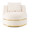 TOAOTBNBO 360° Swivel Accent Chair with Pillow, Oversized Armchair with Soft Cushion Velvet Fabric Barrel Chair for Apartment - 2 of 4