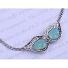 Anna-Kaci Women's Zigzag Blue Crystal Pendant Necklace, Modern Design with Adjustable Chain, Perfect for Casual and Formal Wear - Zigzag - 2 of 4