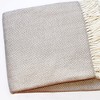 70" X 55" Pink And White Cotton Blend Woven Herringbone Plush Throw Blanket with Tassels - 4 of 4
