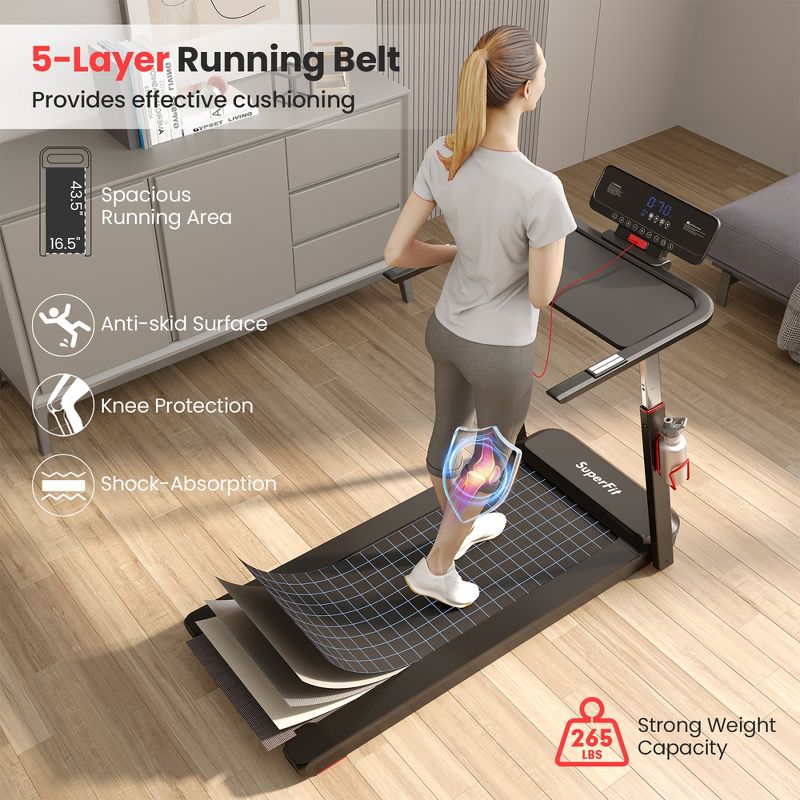 Superfit 3HP Running Machine Folding Treadmill Adjustable Height APP Control Table Board, 3 of 11