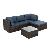 ELJGET 5 Piece Patio Furniture Set, Outdoor Sectional Sofa PE Rattan Conversation Set with Table & Thickened Cushions - 3 of 4