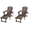 Jiallo Oceanic Collection Adirondack Chaise Lounge Chair Foldable, cup and glass holder, built in ottoman, Set of 2 Lounge chairs and 1 end table - 3 of 4