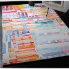 HomeStock Motif Printed Faux Rabbit Swatch Pink Blue 5x7, Hand Tufted, Transitional - 2 of 4