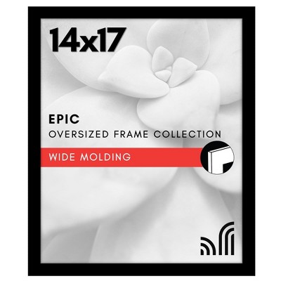 Americanflat 14x17 Picture Frame with Polished Plexiglass, Epic Collection, Gallery Wall Frames with Engineered Wood, Photo Frame, Black