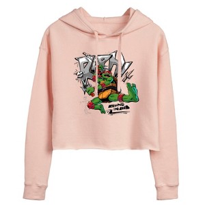 Women's - Teenage Mutant Ninja Turtles - Raphael Going In Loud Cropped Graphic Hoodie - 1 of 3
