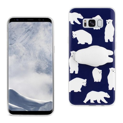 Reiko Samsung Galaxy S8 Edge/ S8 Plus TPU Design Case with 3D Soft Silicone Poke Squishy Polar Bear in Blue