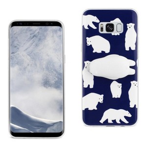 Reiko Samsung Galaxy S8 Edge/ S8 Plus TPU Design Case with 3D Soft Silicone Poke Squishy Polar Bear in Blue - 1 of 4