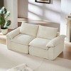 Dexmalle Modern Corduroy Comfy Loveseats Sofa,White - 4 of 4