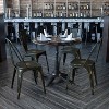 Emma and Oliver Commercial Grade 4 Pack Distressed Metal Indoor-Outdoor Stackable Chair - 2 of 4
