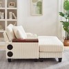 Okak Modern Oversized Sofa Futon Couch with Ottoman & Rotating Side Table,Comfy Sleeper Sofa Chair for Living Room,Apartment - 4 of 4