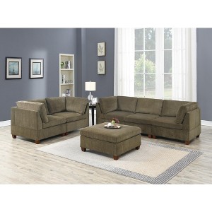 NicBex Modular Sectional 6pc Set L-Shaped Modular Sofa Bed Modern Including Couch 2x Corner Wedge 2x Armless Chairs and 2x Ottomans - 1 of 4