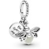 Sterling Silver Glow-in-the-Dark Firefly Dangle Charm with Glass, Unique Jewelry Gift for Women with Gift Box - 2 of 4
