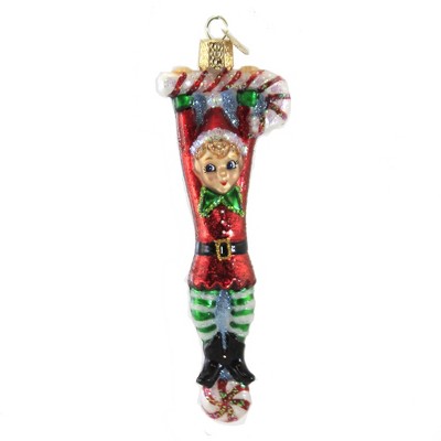 Old World Christmas 5.75" Playful Elf Jolly Fun Loving  -  Tree Ornaments