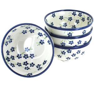 Blue Rose Polish Pottery 971-4 Zaklady 4 Piece Dessert Bowl Set - 1 of 1