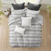3 Pcs Stylish Stripes Print Jacquard Cotton Comforter Set, All Season Bedding Set, Cozy Home Textile for Modern Bedroom Decor - 3 of 4