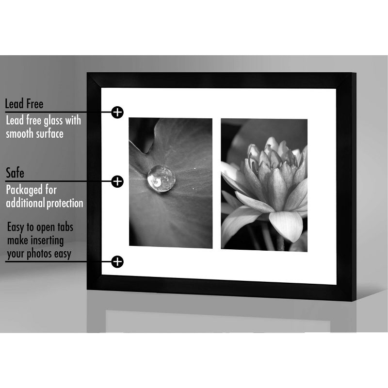 Americanflat Double Picture Frame with tempered shatter-resistant glass - Available in a variety of Sizes and Colors, 4 of 6