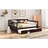 Streamdale Full Size Daybed Wood Bed with Twin Size Trundle, Espresso - 3 of 4