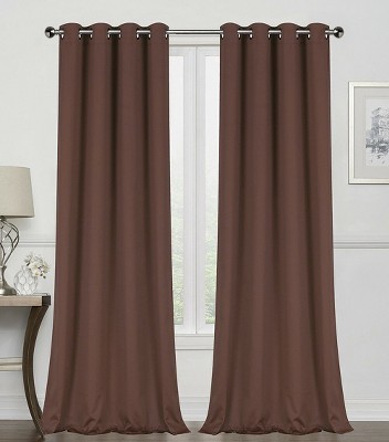GoodGram 2 Pack Hotel Thermal Grommet 100% Blackout Window Curtain Panels