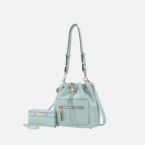 MKF Collection Larissa Vegan Leather Women’s Bucket Hobo Handbag with Wallet by Mia K - 1 of 4