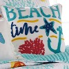 Playa Vista Beach Time Decorative Throw Pillow Blue - Homthreads: Coastal Cushion, Indoor Nautical Accent - image 2 of 3