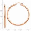 Black Bow Jewelry 2.5mm, 14k Rose Gold Polished Round Hoop Earrings, 45mm (1 3/4 Inch) - 3 of 4