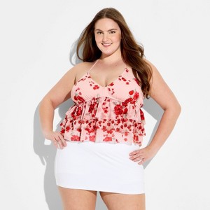 Women's Ruffle Halter Top - Wild Fable™ Light Pink Floral 4X : Target