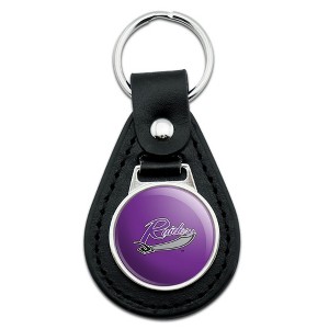 University of Mount Union Primary Logo Black Leather Keychain - 1 of 4