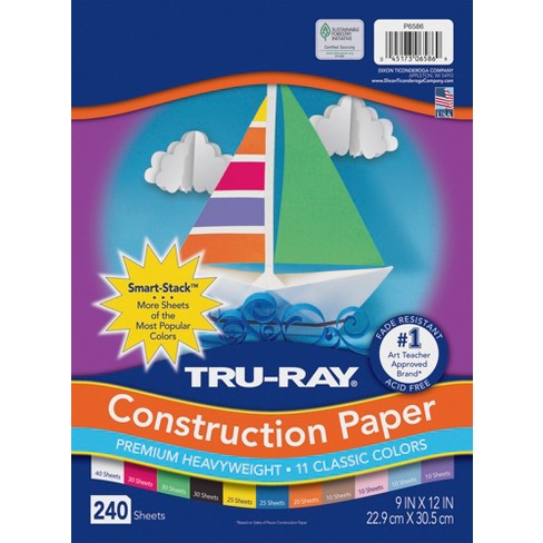Tru-Ray Construction Paper - Project, Bulletin Board - 18Width x 12Length  - 1 / Pack - Warm Assorted - Paper - R&A Office Supplies
