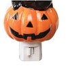 Gallerie II Halloween Black Cat Sitting on Pumpkin Bubble Nightlight - 3 of 3