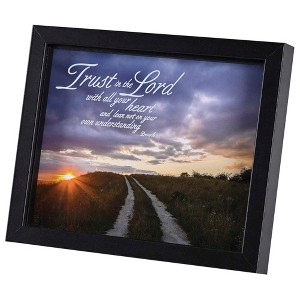 Dicksons FRMWDBL-108-99 Trust with All Your Heart Encouraging Glossy Black 11 x 9 Wood Shadow Box Style Tabletop Or Wall Framed Art - 1 of 3