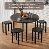 Stackable Solid Wood Stools Set of 4, 15" No Assembly Side Table, Space Saving for Small Spaces-Baofuwish - 2 of 4