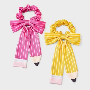 Teacher Pencil Hair Bow Twister Set 2pc - Multicolor - 1 of 3