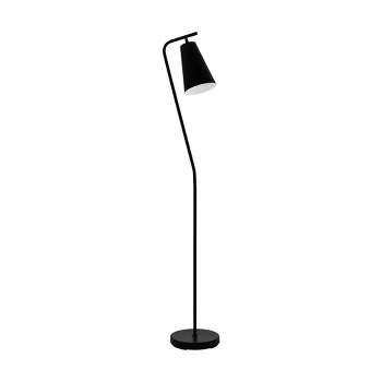 1-Light Floor Lamp with Metal Shade Black/White - EGLO
