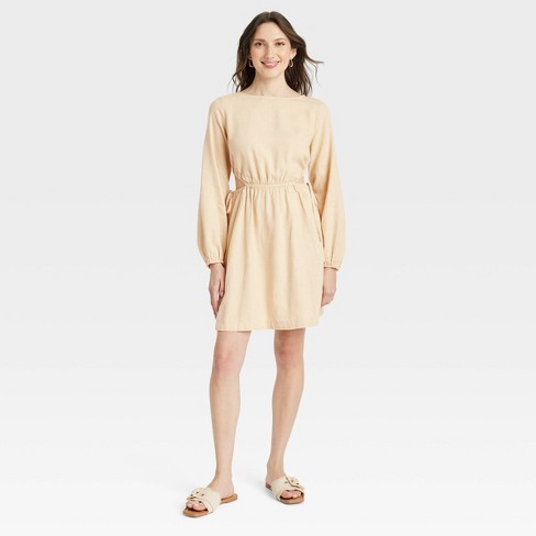 Super-Soft 3/4 Sleeve Dress with Adjustable Drawstring