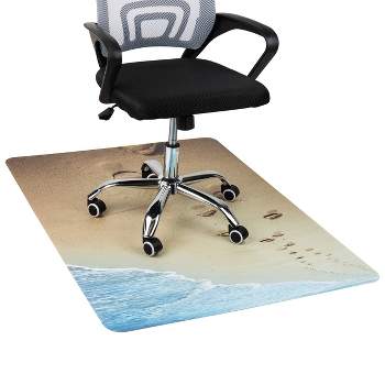 Mind Reader Office Chair Mat Life's a Beach Art Tan/Blue