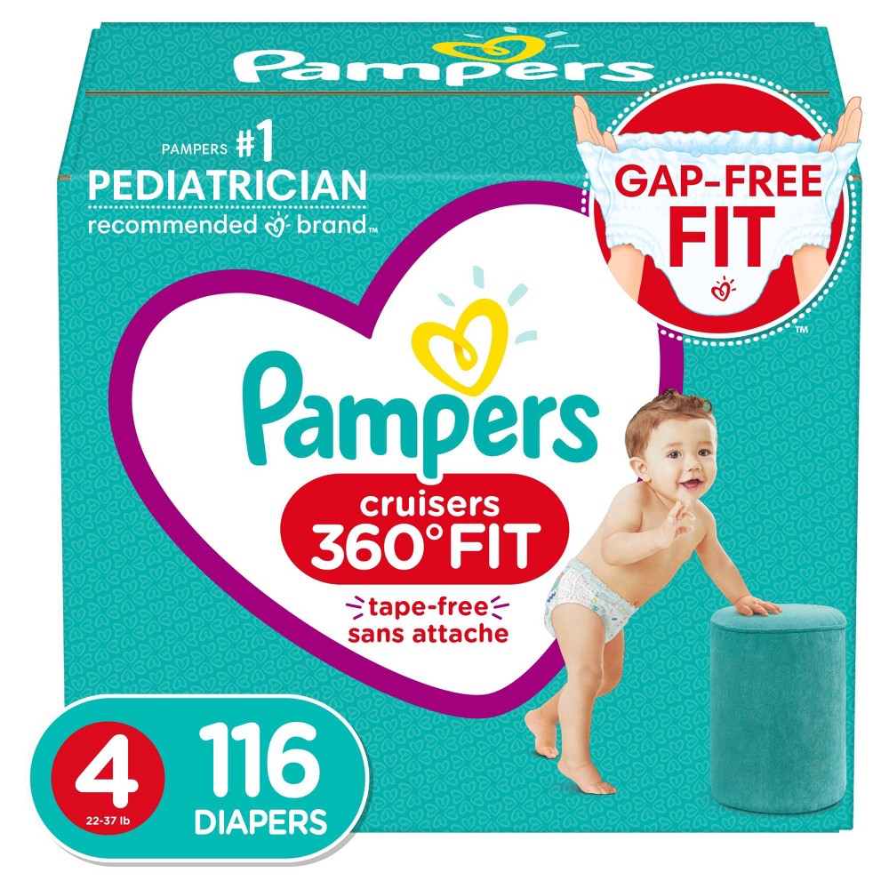 Pampers Cruisers 360 Disposable Diapers Enormous Pack - Size 4 (116ct)
