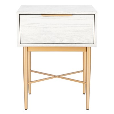 white and gold nightstand target