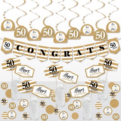 Big Dot of Happiness We Still Do - 50th Wedding Anniversary - Anniversary Party Supplies Decoration Kit - Decor Galore Party Pack - 51 Pieces