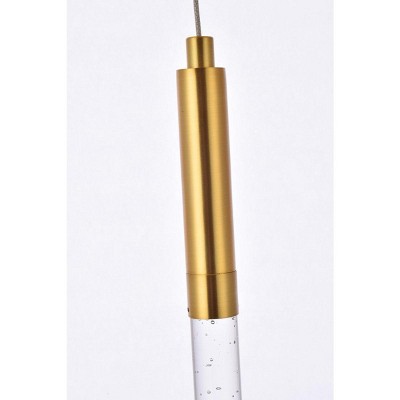 Ethereal Gold Crystal LED Pendant Light with Royal Cut Trim