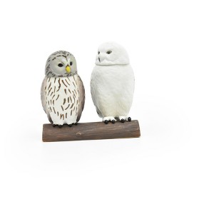 Snowy Owl, Set of 2, Very Nice Rubber Birds, Hand Painted, Educational, Diorama, Realistic Figure, Lifelike, Replica, Toy,   2 Inches.    F090 B383 - 1 of 4