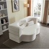 PAGED Modern Floor Sofa with 2 Pillows, Foam-Filled Sleeper Sofa Bed with Teddy Fabric for Living Room, Apartment, No Assembly Required - 2 of 4