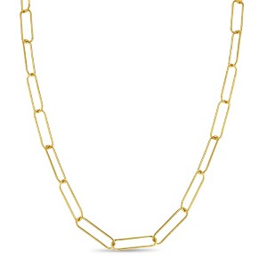 Paperclip Gold Plated Sterling Silver Necklace - In Season Jewelry - 1 of 4