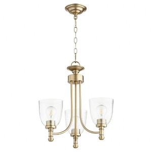 Quorum Lighting Rossington 3-Light Chandelier, Aged Brass, 18 Width, 19 Height, Chain Hanging, Dry Rated - 1 of 1