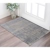 Gray Ivory and Blue Abstract Hand Woven Worn Faded Area Rug - 2 of 3