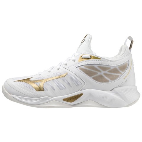 Обувь Mizuno Women's Wave Dimension Volleyball Shoe, 12, White-Gold