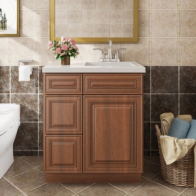 LOVMOR in Plywood Bath Vanity Cabinet with Drawers without Top for Kitchen, Bathroom, Living Room