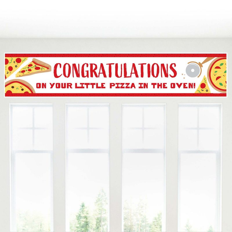 Big Dot of Happiness Pizza Party Time - Baby Shower Decorations Party Banner, 5 of 8